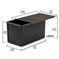 thumbnail image 2 of Loaf Pan 2 Pack, Non-Stick Bread Pan with Lid Carbon Steel Bread Toast Box Mold with Cover for Bakeware Bread, 2 of 6