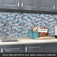 thumbnail image 4 of BeNice Peel and Stick Backsplash Kitchen Wall Tile Stickers Metal Panel Blue, 4 of 10