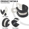 thumbnail image 2 of High Performance 10Pcs Rubber Lined Hose Clamps Made Of Stainless Steel, 2 of 8