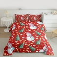 thumbnail image 2 of Feelyou Kawaii Snowman Kids Bedding Comforter Set, Green Christmas Tree Twin Comforter Sets, Cartoon Love Heart Reversible Bedding Set, Microfiber Bedroom Decor, 2-Piece, 2 of 8