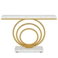 thumbnail image 4 of Spaco Narrow Console Table, 41" Entryway Sofa Table with Ring Base, Console Table for Indoor as Home, Living Room, White & Gold, 4 of 4