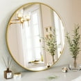 thumbnail image 2 of BEAUTYPEAK 36" Wall Mirror Bathroom Mirror Wall Mounted Round Mirror, Gold, 2 of 9