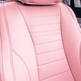 thumbnail image 5 of FH Group Grande70 Luxe Faux Leather Universal Car Seat Covers w Sleek Pattern Fit for Cars, Trucks, SUVs or Vann – Pink Front Seats, 5 of 8