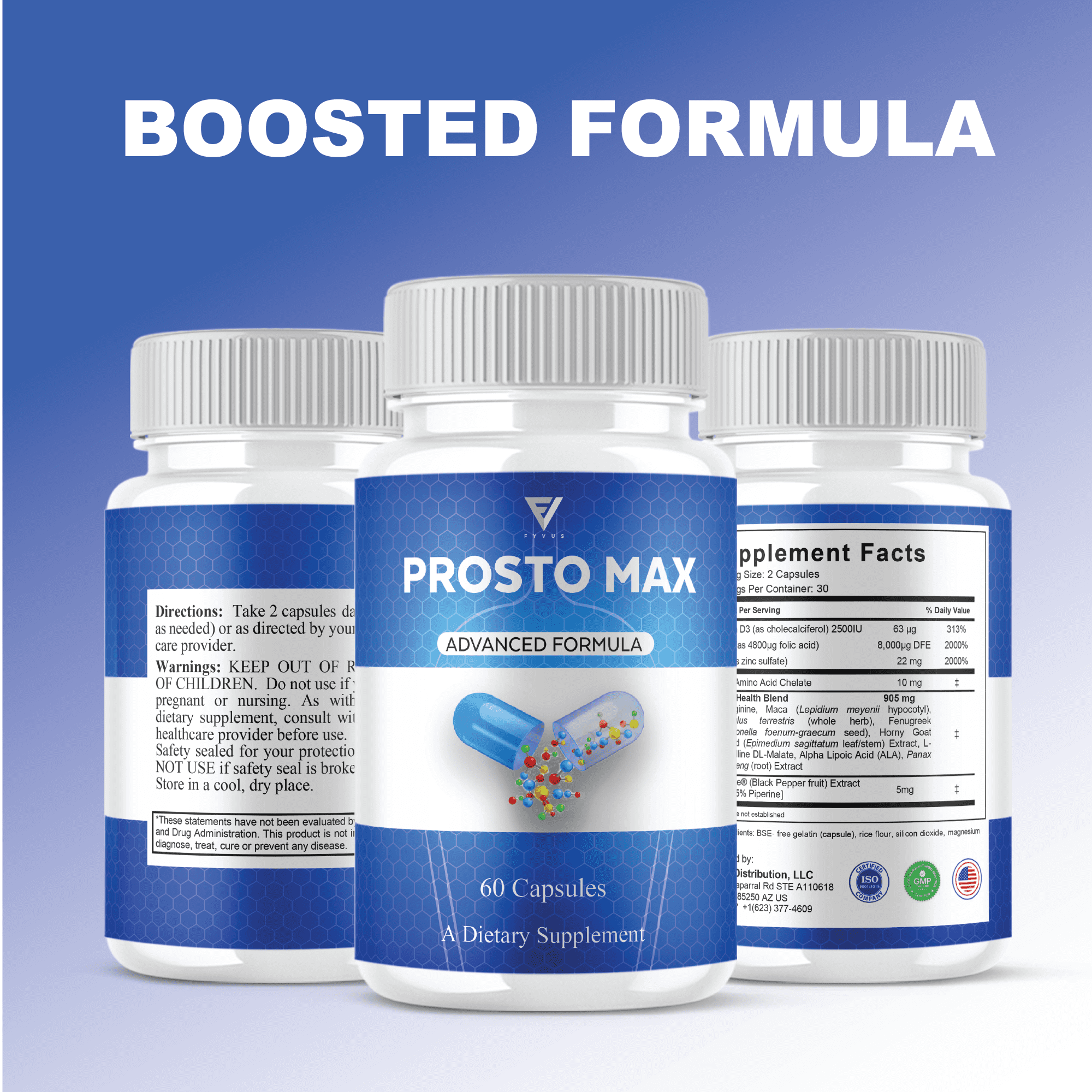(3 Pack) Prosto Max Prostate Capsules, ProstoMax Overall Health Advanced Formula (180 Capsules)