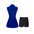 thumbnail image 4 of renvena Womens 2 Piece Athletic Sportwear Tennis Golf Outfit Sleeveless Zipper Turn-Down Collar Dress with Shorts Set Blue S, 4 of 7