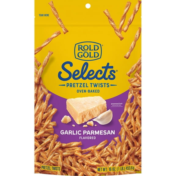 Rold Gold Selects Garlic Parmesan Flavored Pretzels Twists, 16 oz Bag