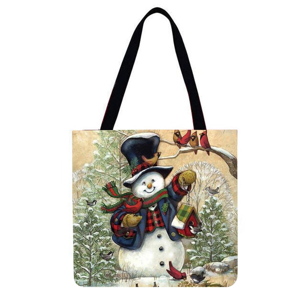 Ladies Snowman Large Tote Bags,canvas Bags,shoulder Handbags 