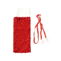 dajkiuy Christmas Wine Bottle Cover, Reusable Sequin Wine Gift Bag for Holiday Christmas Xmas Decorations Wedding Birthday Party Bar