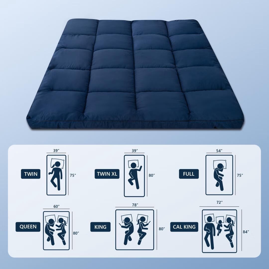 Mattress Topper Twin Cooling Plush Pillow Top Mattress Pad/Bed Topper, Hotel Quality Down Alternative Pillow Topper with Elastic band