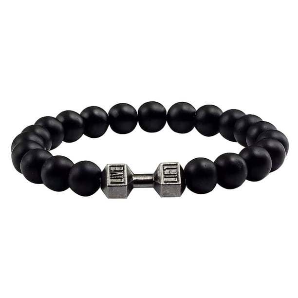 Pulsera De Cuentas Naturales Piedra Esmerilada Mancuerna Europea Y Joyería Fina Para Hombres Y Mujeres