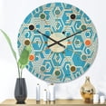 thumbnail image 2 of Designart 'Hexagon Retro Pattern IV' Mid-Century Modern Wood Wall Clock, 2 of 5