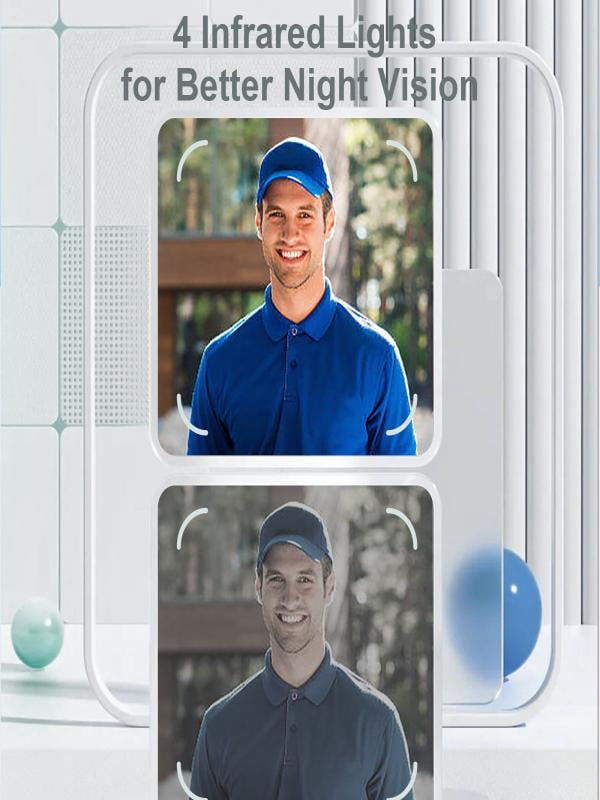 Wireless Video Doorbell with Night Vision, 65° HD Camera & 5-Month Battery – Wi-Fi Smart Doorbell with Two-Way Talk, App Alerts, No Wiring Needed for Home Security