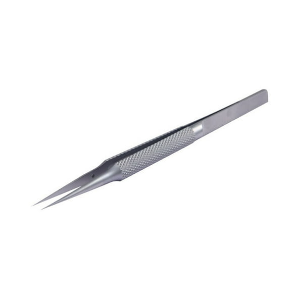 Pinzas de acero inoxidable de punta recta de alta precisión de 0,15 mm, herramienta de reparación para electrónica, joyería y laboratorio (plata)