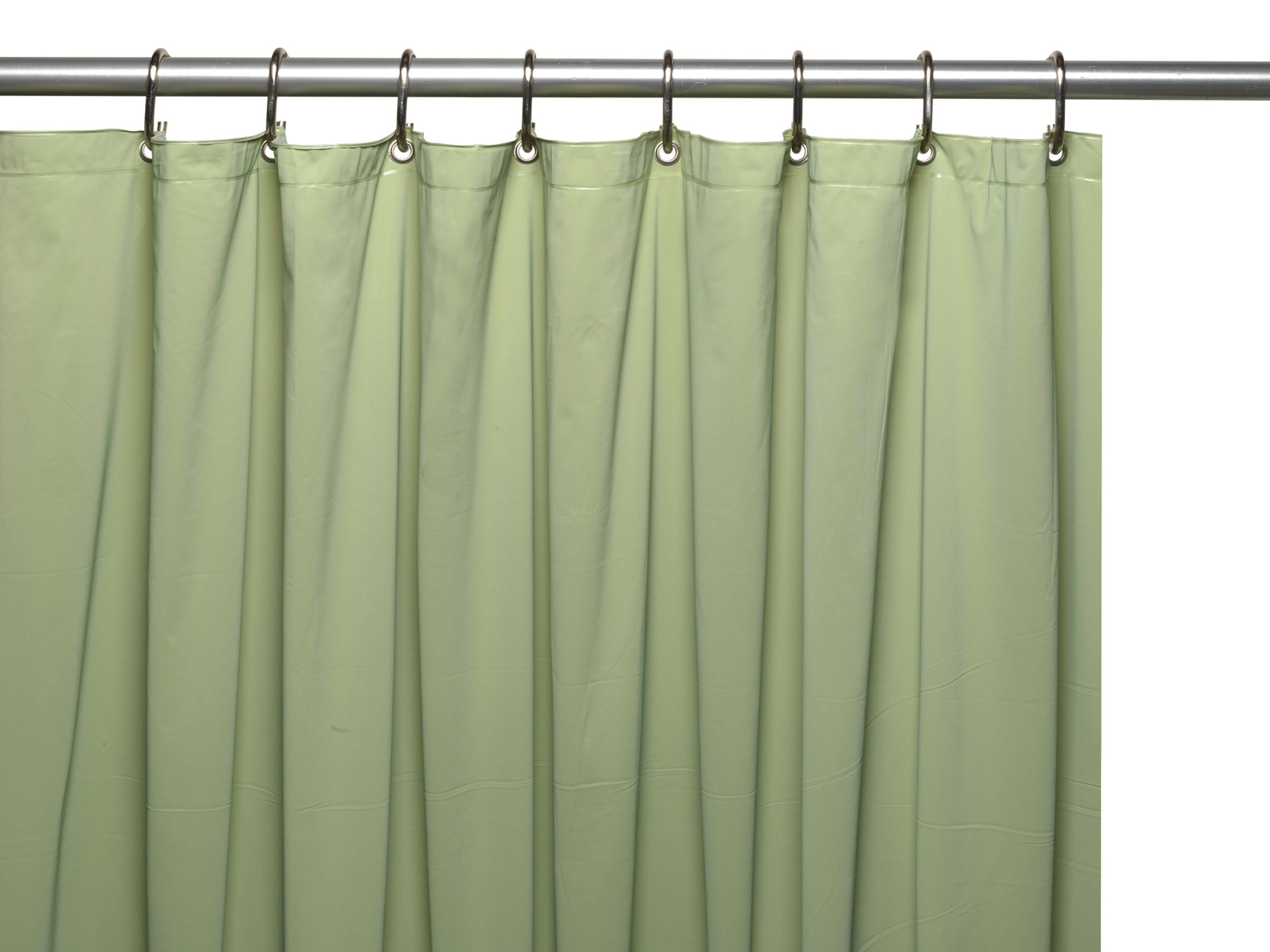 VINYL SHOWER LINER WITH MAGNETS AND GROMMETS SAGE GREEN 