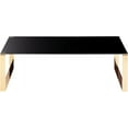 thumbnail image 3 of Cortesi Home Remini Coffee Table, Gold Metal and Black Glass, 3 of 7