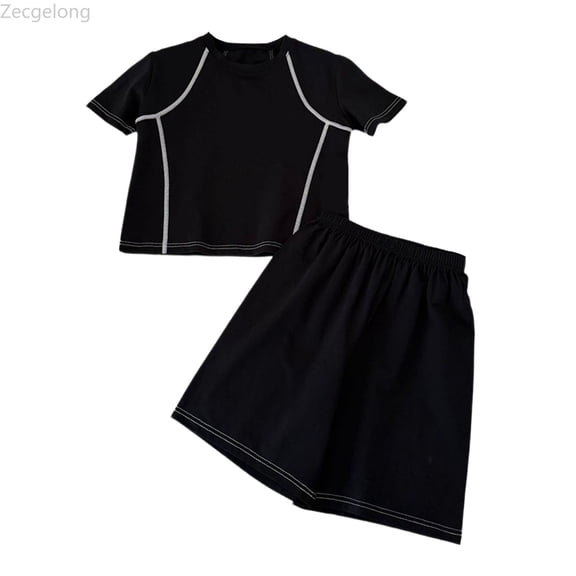 Zecgelong Boys Summer Athletic Outfit Performance Sportswear Wicking Training For Kids Boys Short Sleeve Sets for Boys 3-4 Years