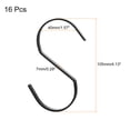 thumbnail image 2 of Unique Bargains 16Pcs 4.1 Inch Flat S Hooks Hanging Hook for Home Kitchen Storage, 7mm Black, 2 of 6