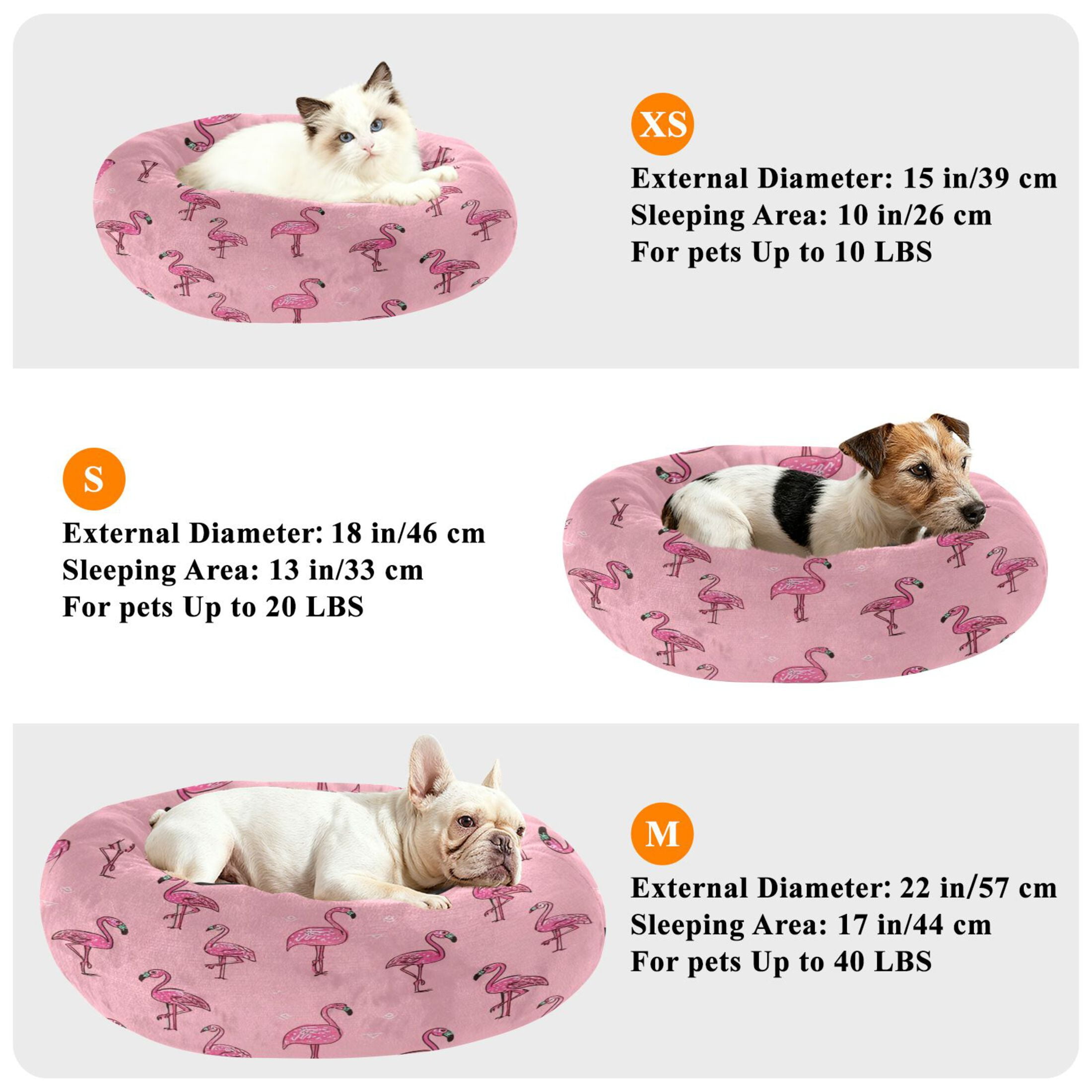 Iauyy Pet Couch Donut Cat Bed for Indoor Cats/Small Dogs Washable & Machine with Non-slip Bottom Calming Cat Furniture, Simplicity and Symmetry (S)