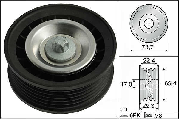 INA US FP0784 Accessory Drive Belt Idler Pulley