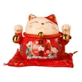 thumbnail image 4 of Lucky Cat Saving Pot, Lucky Cat Coin Bank Lovely  Wish Exquisite Pattern Ceramic  For Office, 4 of 8