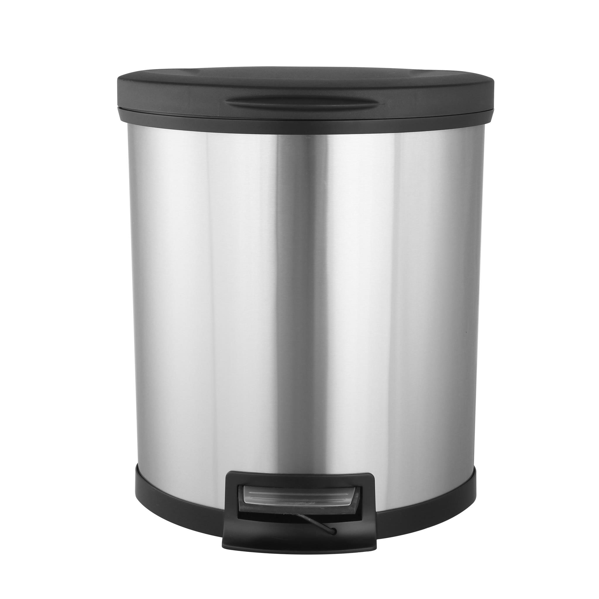 Mainstays 13g Stainless Steel Semi Round Waste Can Walmart Com Walmart Com
