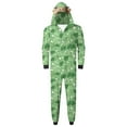 thumbnail image 5 of Odeerbi Christmas Onesie Pajamas for Family Holiday Sleep Jumpsuit Long Sleeve Family Christmas Pajamas Matching Sets Dad Fashion Lattice Print Plush Jumpsuit Sleepwear PJs Set Green, 5 of 6