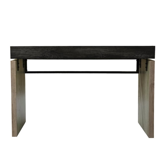 SEI Furniture Hapsford Engineered Wood Writing Desk in Black/Natural