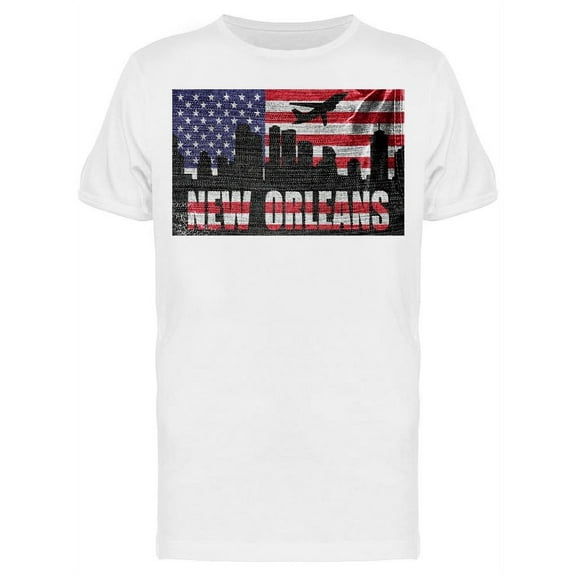 New Orleans Usa Plane T-Shirt Men -Image by Shutterstock, Male 3X-Large