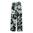 thumbnail image 4 of Dress Pants Women Petite High Waisted Wide Leg Summer Beach Vacation Pants Boho Lounge Casual Palazzo Trousers, 4 of 9