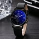 thumbnail image 3 of Ocio Moda Hombres Aleación simple PU Dial Reloj de pulsera de cuarzo Decoración (Negro), 3 of 4
