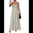 thumbnail image 3 of Vestido de Verano Sin Mangas con Cuello Halter y Contraste de Colores para Mujer Caqui L, 3 of 7