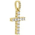 thumbnail image 2 of 10K Yellow Gold Diamond Prong Set Cross 1 Row Solitaire Pendant 1" Charm 0.65 CT, 2 of 5