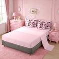 thumbnail image 3 of Erosebridal Cute Black Girls 7-Piece Twin Bedding Sets,Kids Lipstick Cosmetics Pink Sequin Print Stars Bedding Comforter Set,Reversible Pink, 3 of 7