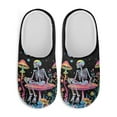 thumbnail image 2 of FUIALDOLG Soft House Slipper for Women Men Skeleton Mushroom Print Warm Closed Toe Indoor Slipper Soft Sole Casual Home Slide Shoes, Size 10.5-11.5, 2 of 7