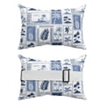 thumbnail image 2 of Pack of 2 Outdoor Lumbar Pillow Covers 12x20 Inch, Blue Palm Trees Waterproof Throw Pillow Covers Set, Summer Tropical Monstera Leaf Pineapple Retro Decorative Cushion Cases for Patio Porch Car, 2 of 7