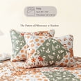 thumbnail image 5 of Whale Flotilla Reversible Patchwork Quilt Set King Size, Lightweight Boho Printed Bedspreads Coverlets Quilts Bedding Set with 2 Pillow Shams for All Seasons, Orange, 5 of 7