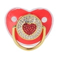thumbnail image 4 of Pacificadores bling, exquisitos chupetes infantiles forma de corazón de silicona para el recién nacido para dormir, 4 of 7