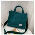 thumbnail image 1 of Sac à Bandoulière en Velours Côtelé Décontracté pour Femmes, Sac à Main en Toile Rétro avec Fermeture Éclair, 1 Pce-Vert, 1 of 3