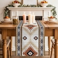 thumbnail image 2 of Orange Beige Boho Short Table Runner 36 Inches Long,Vintage Ethnic Tribal Southwestern Cotton Linen Table Runners Dresser Scarves,Fabric Tabletop Scarf Furniture Cover for Home Dinner Party 13"x36", 2 of 9