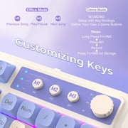 AULA S99-Key Tri-Mode Gaming Keyboard, Bluetooth/2.4GHz/USB-C, RGB Backlit, Numpad, Media Knob Mechanical Feel, Purple