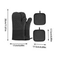 thumbnail image 3 of Konghyp 4 Oven Mitts and Pot Supports – Heat Resistant Oven Mitts with a 500-Degree Capacity, Long Non-Slip Gloves Made from Recycled Cotton, Ideal for Safe Baking and Cooking in the Kitchen, 3 of 5