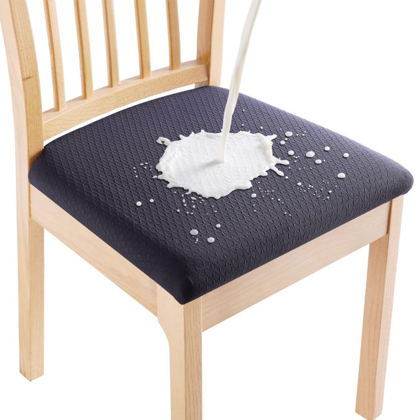 Funda elástica impermeable para silla, fundas de asiento Jacquard para el hogar, para cocina, boda, comedor, banquete, sillas, funda protectora extraíbleResistente al agua-gris oscuro1 PC Deng Xun unisex
