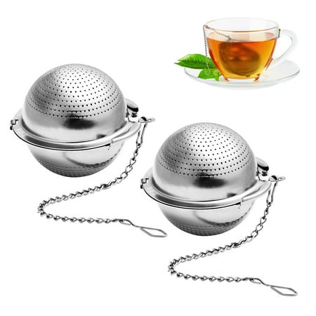 

Hongchegh tea infuser 2 Pcs Tea Ball Infuser with Chain Hook Premium Stainless Steel Loose Leaf Tea Strainer Reusable Tea Filter