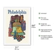 thumbnail image 2 of Philadelphia Liberty Bell at Independence Hall - Vintage Airline Travel Poster by David Klein c.1960s - Fine Art Rolled Canvas Print 27in x 40in, 2 of 4