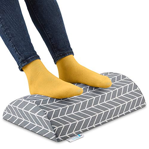 Under Desk Ergonomic Footrest Plus Foam Foot Rest for Circulation and Comfort with Hook and Loop-Fasten Fabric Office Essentials Footstool for Men and Women by Dr.Cushions 4x11x17.5 in.