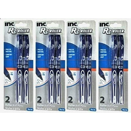 R-2 Roller Ball Pen, 0.7 mm Blue Ink (8 pens included) 4 Piece