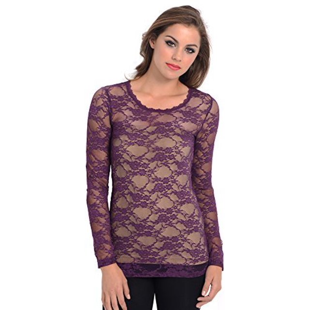 Sheer Lace Long Sleeve Top