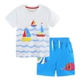 thumbnail image 6 of Xudanell Newborn Outfits Baby Boy 2-7 Years Boys Summer Outfits Round Neck Shirts Pants Plus Size Outfits for Beach Play, 6 of 9