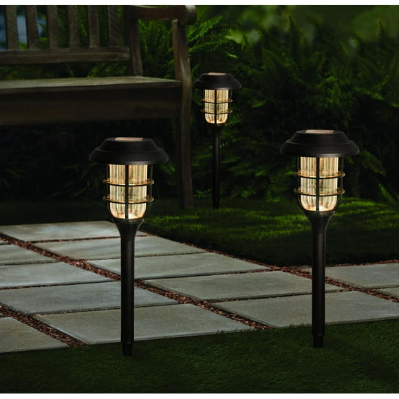 Mainstays Solar LED Cage Landscape Light, Solar Power/Warm White