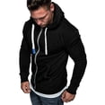 thumbnail image 3 of YUNAFFT Women's Tops, Jackets& Coat Clearance, Mens Pure Color Zipper Pullover Long Sleeve Hooded Sweatshirt Tops Blouse, 3 of 9